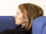 picture of lady on sofa