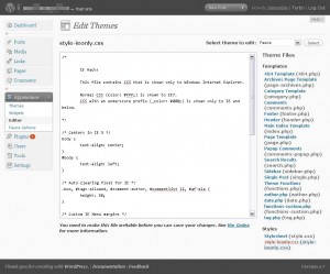 wordpress 2.7 theme editor wordpress 2.7 theme editor