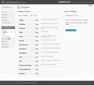 wordpress 2.7 widgets