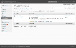 wordpress 2.7 manage comments wordpress 2.7 manage comments