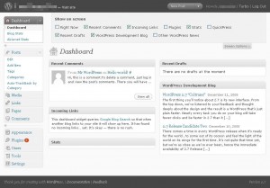 wordpress 2.7 dashboard customized wordpress 2.7 dashboard customized