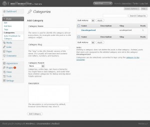 wordpress 2.7 add new category wordpress 2.7 add new category