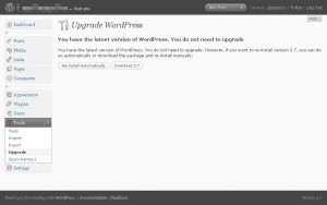 wordpress 2.7 upgrade tool