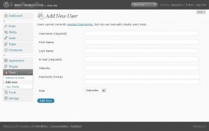 wordpress 2.7 add new users