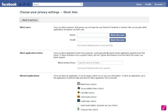 block unwanted invites and applications