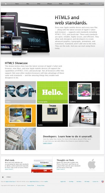 apple html5 mini website