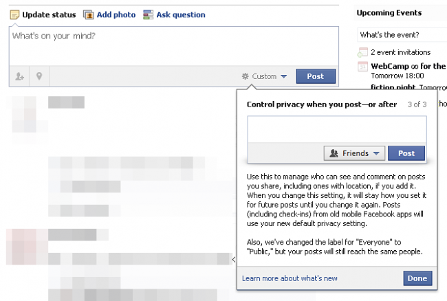 limited facebook wall