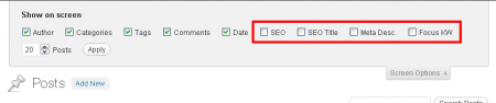 Wordpress SEO columns
