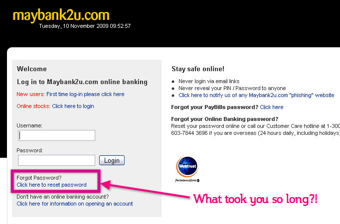 Maybank2u Allows You To Reset Your Password Online Websites Made Simple